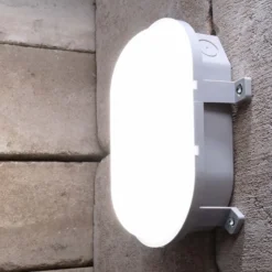 Sotano lámpara resistente a la humedad, gris, interruptor DIP