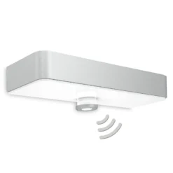 STEINEL Aplique de pared LED XSolar SOL-O S, plata, sensor