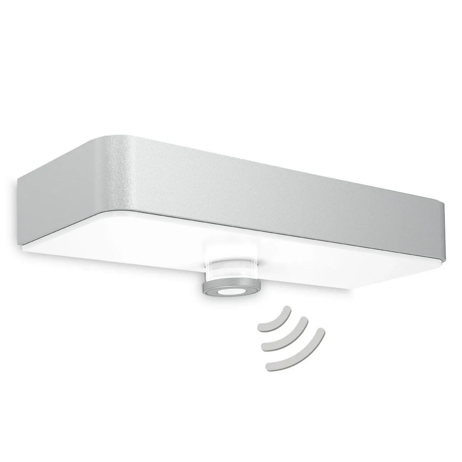 STEINEL Aplique de pared LED XSolar SOL-O S, plata, sensor