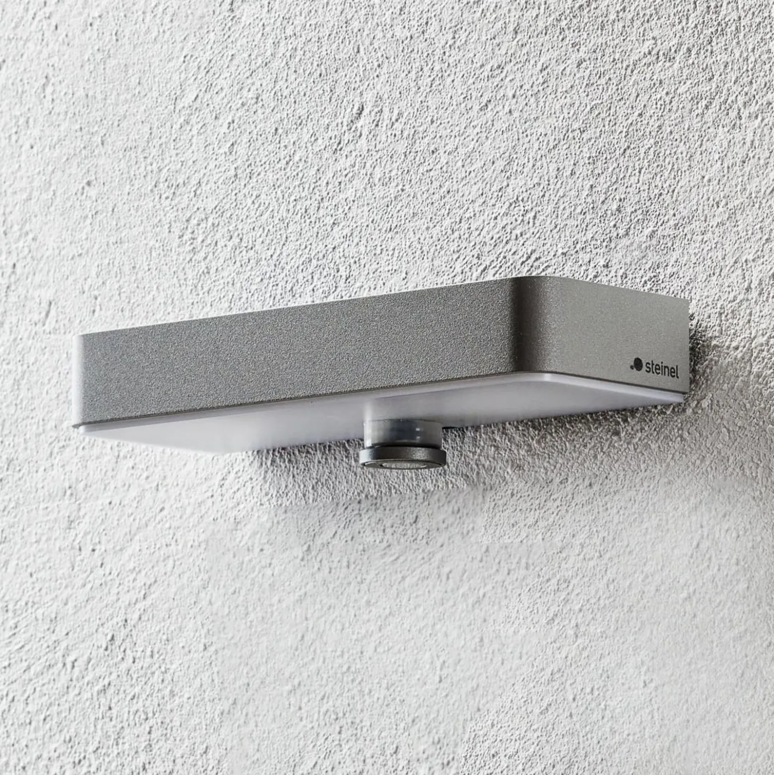 STEINEL Aplique de pared LED XSolar SOL-O S, plata, sensor