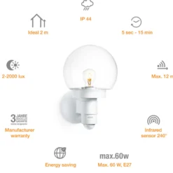 STEINEL L 115 S Aplique de pared blanco