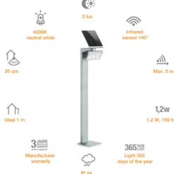 STEINEL XSolar Stand lámpara LED solar plata