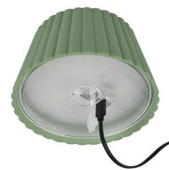 Suárez lámpara de pie LED recargable, verde, altura 123 cm, metal