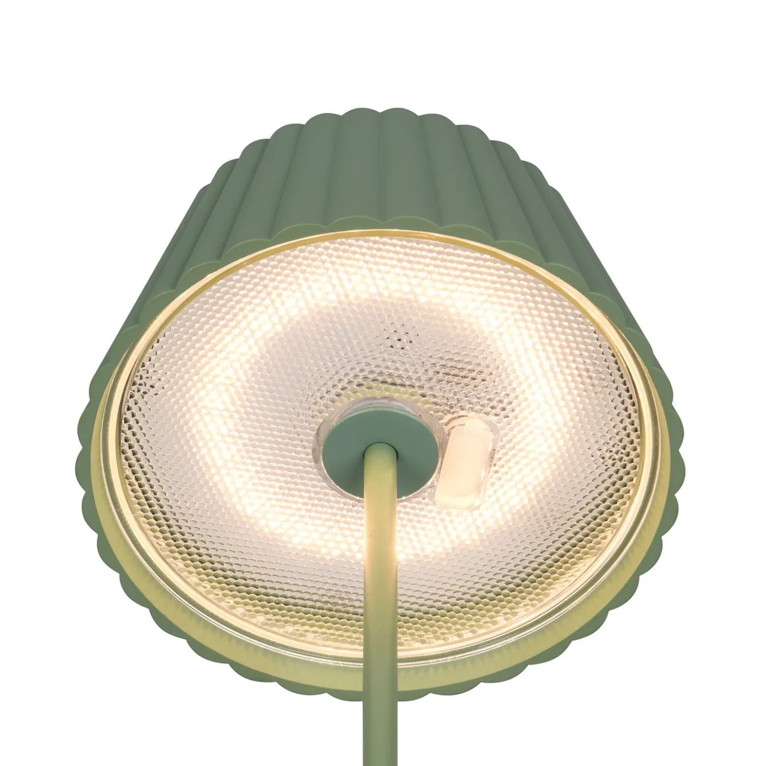 Suárez lámpara de pie LED recargable, verde, altura 123 cm, metal