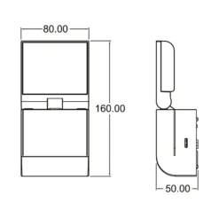 Theben Aplique LED para exterior theLeda S8-100, negro, sensor