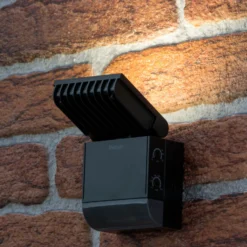 Theben Aplique LED para exterior theLeda S8-100, negro, sensor