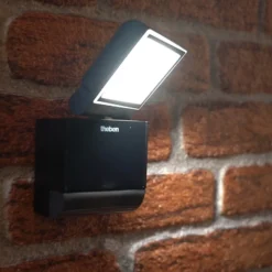 Theben Aplique LED para exterior theLeda S8-100, negro, sensor