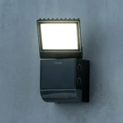 Theben Aplique LED para exterior theLeda S8-100, negro, sensor