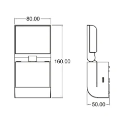 Theben Aplique LED para exterior theLeda S8-100, blanco, sensor