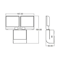 Theben Aplique LED para exterior theLeda S17-100, negro Sensor