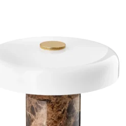 Trip LED lámpara de mesa recargable, marrón / blanco, mármol, vidrio, IP44