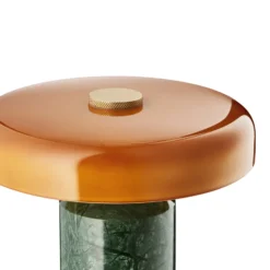 Trip LED lámpara de mesa recargable, verde / naranja, mármol, vidrio, IP44