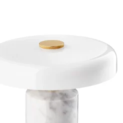Trip LED lámpara de mesa recargable, blanco / blanco, mármol, vidrio, IP44