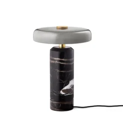 Trip LED lámpara de mesa recargable, gris / gris, mármol, vidrio, IP44