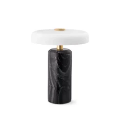 Trip LED lámpara de mesa recargable, gris / blanco, mármol, vidrio, IP44