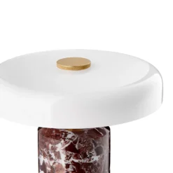 Trip LED lámpara de mesa recargable, rojo / blanco, mármol, vidrio, IP44