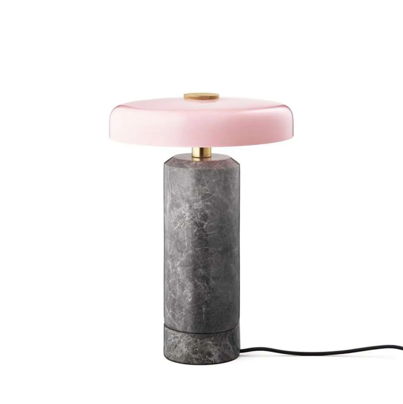 Trip LED lámpara de mesa recargable, gris / rosa, mármol, vidrio, IP44
