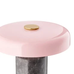 Trip LED lámpara de mesa recargable, gris / rosa, mármol, vidrio, IP44
