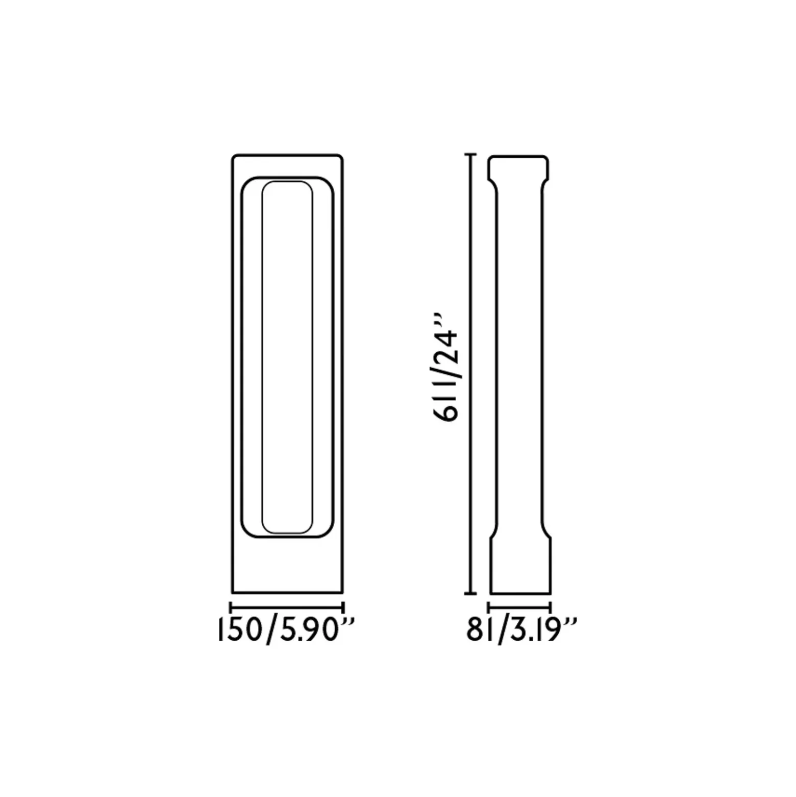 Tótem luminoso LED, gris, hormigón, altura 61,1 cm